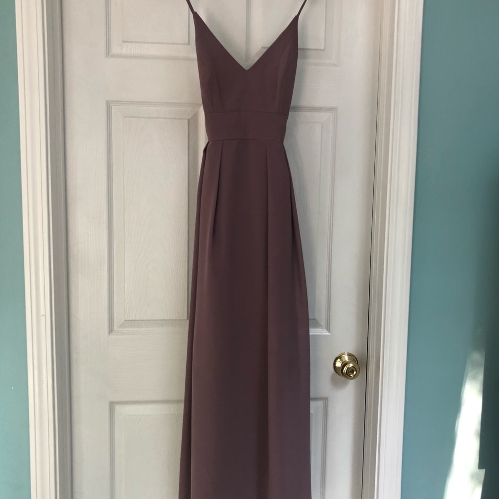 After Six French Truffle Bridesmaid Dress - Picture 2 of 5